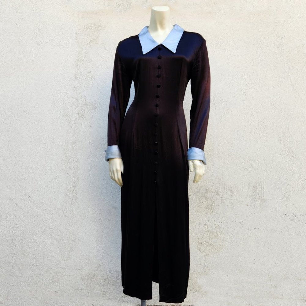 Vintage Wednesday Addams Style Midi Dress - Picture 1 of 8